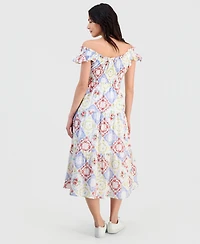 Self Esteem Juniors' Cotton Flutter-Sleeve Midi Dress
