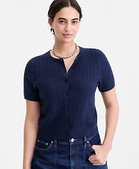 On 34th Women's Short Sleeve Cable-Knit Cardigan, Macy's Exclusive