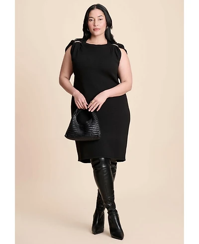 Eloquii Women's Metal Detail Sweater Dress