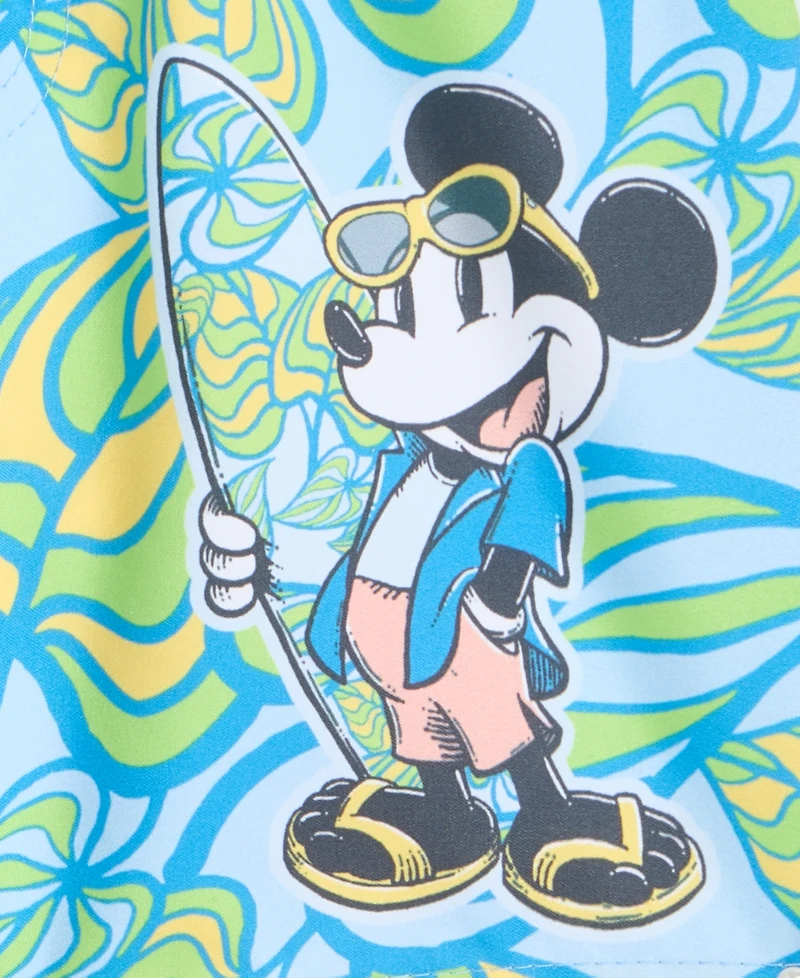 Mickey Mouse Toddler Boys' 2T-4T Short-Sleeve Rashguard & Mesh-Lined Swim Trunks, 2-Piece Set