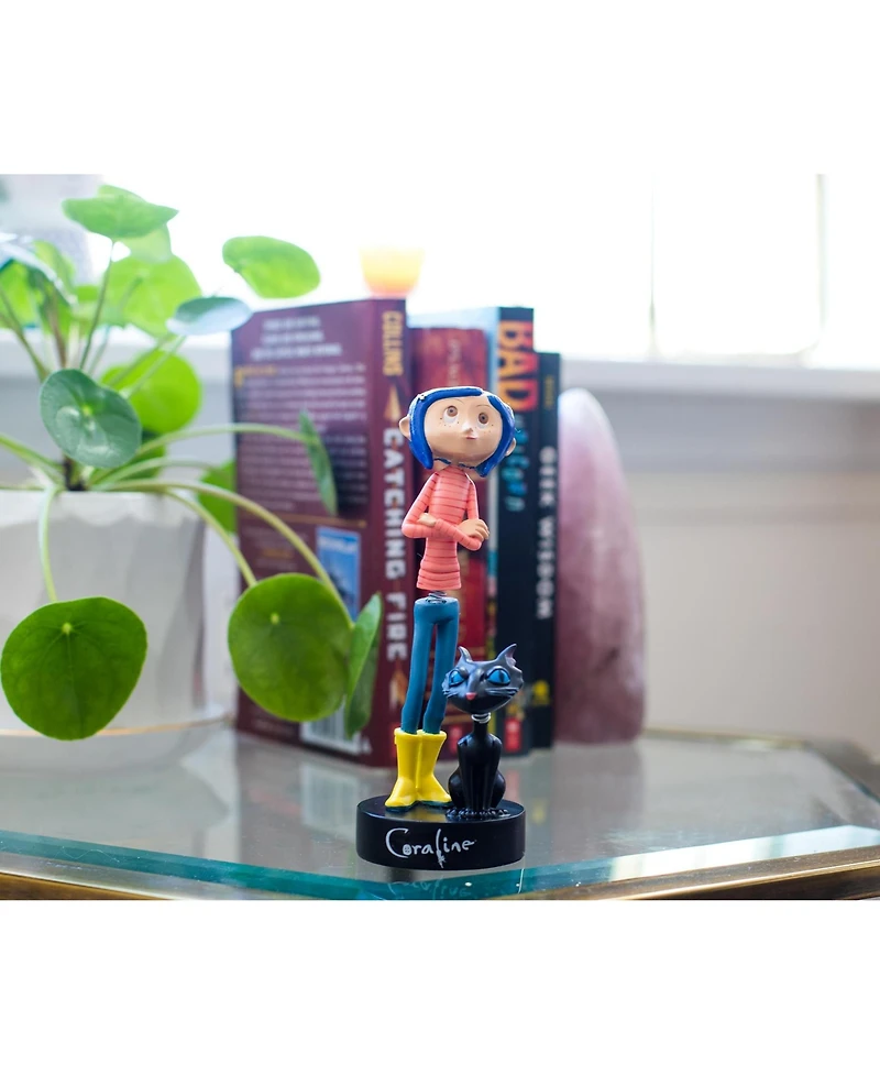 Coraline with Cat Pvc Bobble Figure Statue | Collectible Bobblehead Action Figure, Desk Toy Accessories | Novelty Gifts For Home Office Decor | 6.5 In