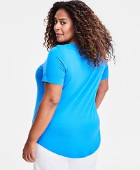 Jm Collection Plus Short-Sleeve Top, Created for Macy's