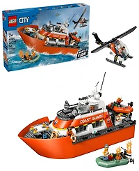 Lego City Coast Guard Rescue Boat Helicopter Building Set 60504, 742 Pieces