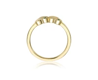 GiGiGirl Elegant Cz Double Heart Band Ring 14K Gold Plated