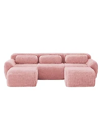 Streamdale Furniture U-shaped Boneless Sofa with Chaise, High Density Sponge, Anti-Slip, Deep Seat Design