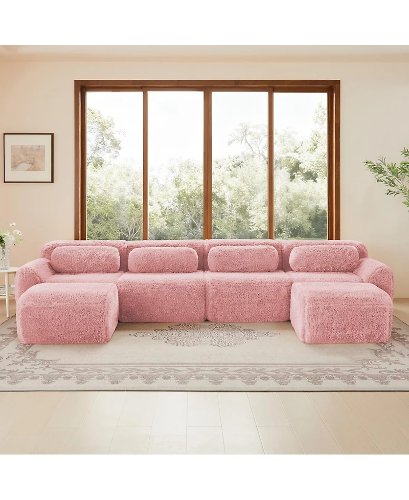 Streamdale Furniture U-shaped Boneless Sofa, High Density Sponge, Anti-Slip, Ergonomic, Free Combination