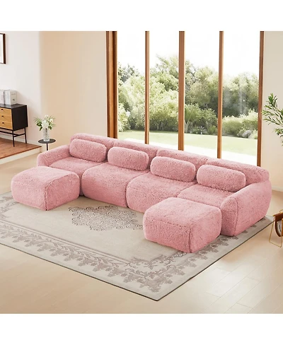 Streamdale Furniture U-shaped Boneless Sofa, High Density Sponge, Anti-Slip, Ergonomic, Free Combination