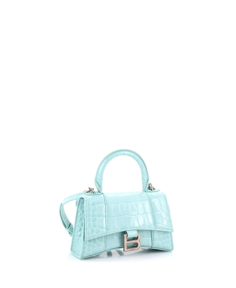 Pre-Owned Balenciaga Xs Hourglass Top Handle Bag Embossed Leather