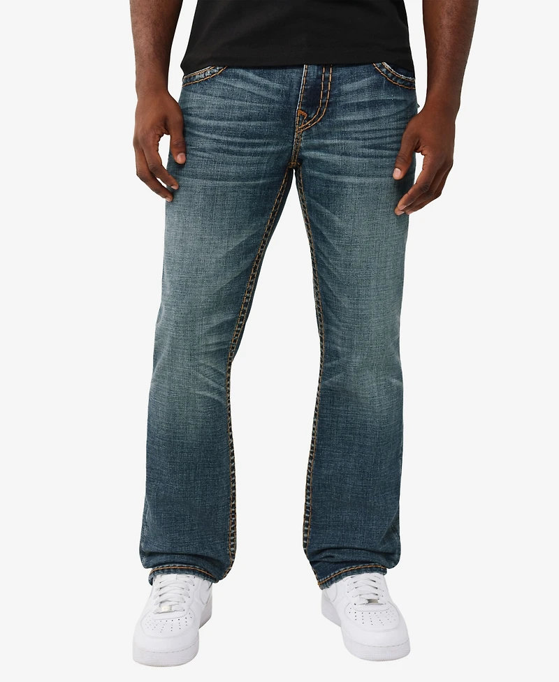 True Religion Men's Ricky Straight Super T Flap Jeans
