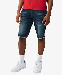 True Religion Men's Ricky Straight Flap Fray Hem Shorts