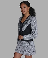 Bcbg Women's V-Neck Printed Wrap Jacket