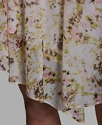 Bcbg Women's Side Zipper Printed Asymmetrical Mini Skirt