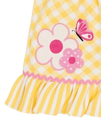 Rare Editions Baby Girls' Check Applique Round Neck Top and Leggings, 2-Piece Set