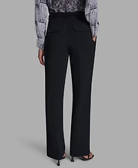 Bcbg Women's Mid-Rise Tie-Waist Pleated Straight Leg Pants