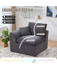 Streamdale Furniture Modular Sectional Sofa Cloud Couch, Comfy Modern 2-Seater with Removable Cushion Covers