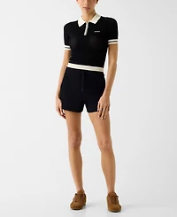 Guess Juniors' Gabry Cropped Collared Polo Sweater