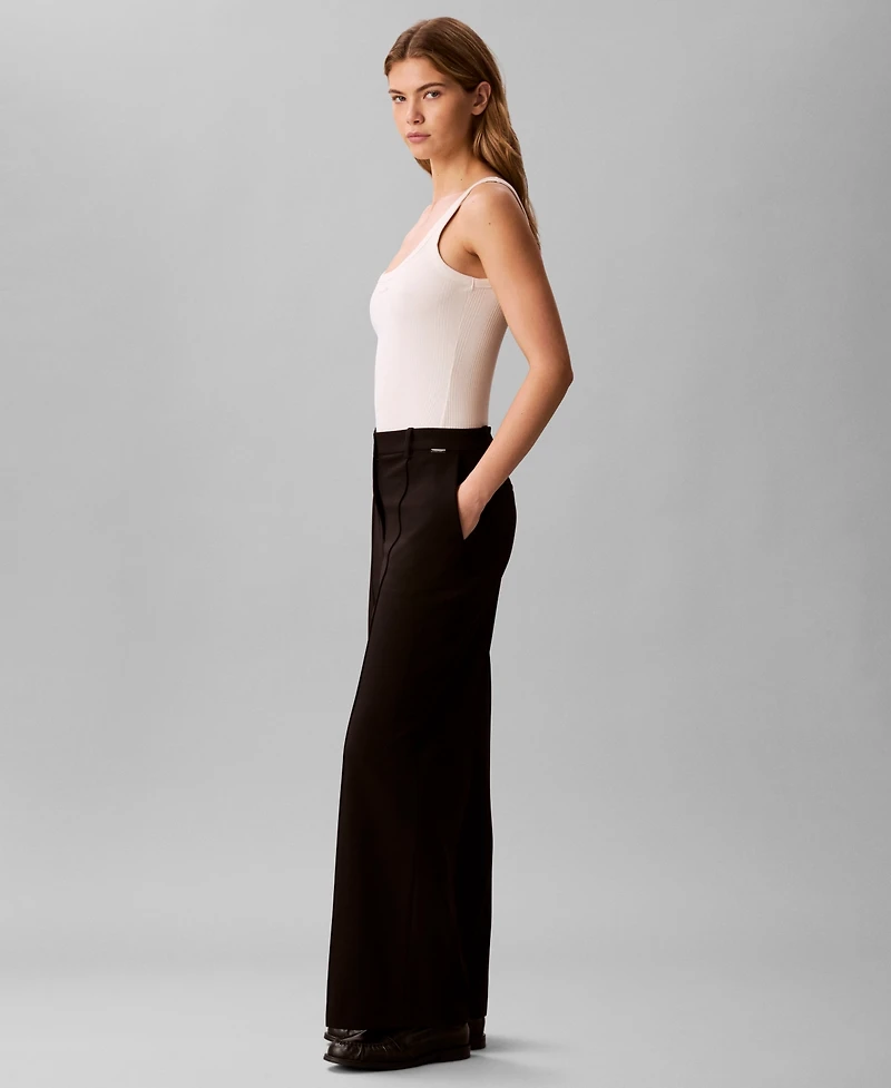 Calvin Klein Women's High Rise Wide Leg Pants