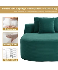 Streamdale Furniture 67.5" Chaise Lounge Indoor Corduroy Oversized Sleeper Sofa