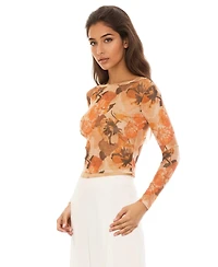 Alexia Admor Women's Opal Boatneck Sheer Mesh Top