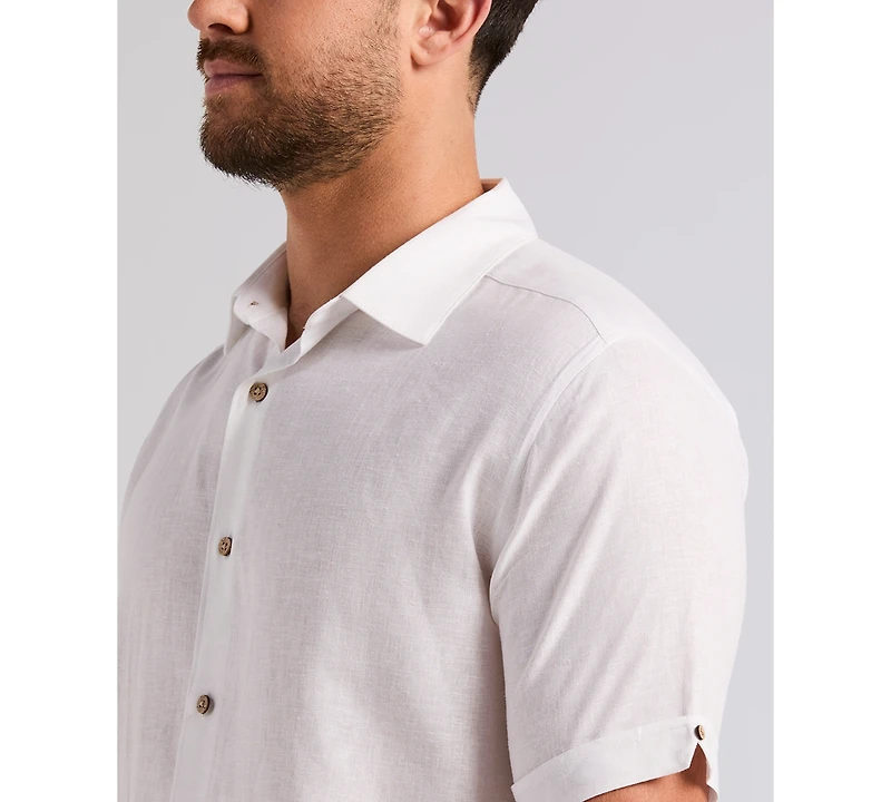 Cubavera Men's Border Palm Embroidered Short-Sleeve Button-Down Shirt