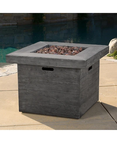 Flynama 32 Inch Square Mgo Fire Pit Grey Wood Pattern 40000 Btu Outdoor Propane Fire Table