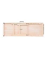 Aostirmotor Foldable Wooden Dog Ramp, Adjustable 47" for Bed & Car, Pets up to 27in Height