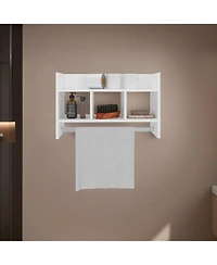 Depot E-shop Dell Wall Shelf with Towel Bar, 2 Shelves