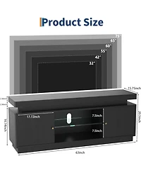 gaomon 63" Tv Stand with Storage, Modern Entertainment Center Adjustable Shelf, Power Outlet & Usb Ports