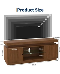 gaomon 63" Tv Stand with Storage, Modern Entertainment Center with Adjustable Shelf, Power Outlet & Usb Ports