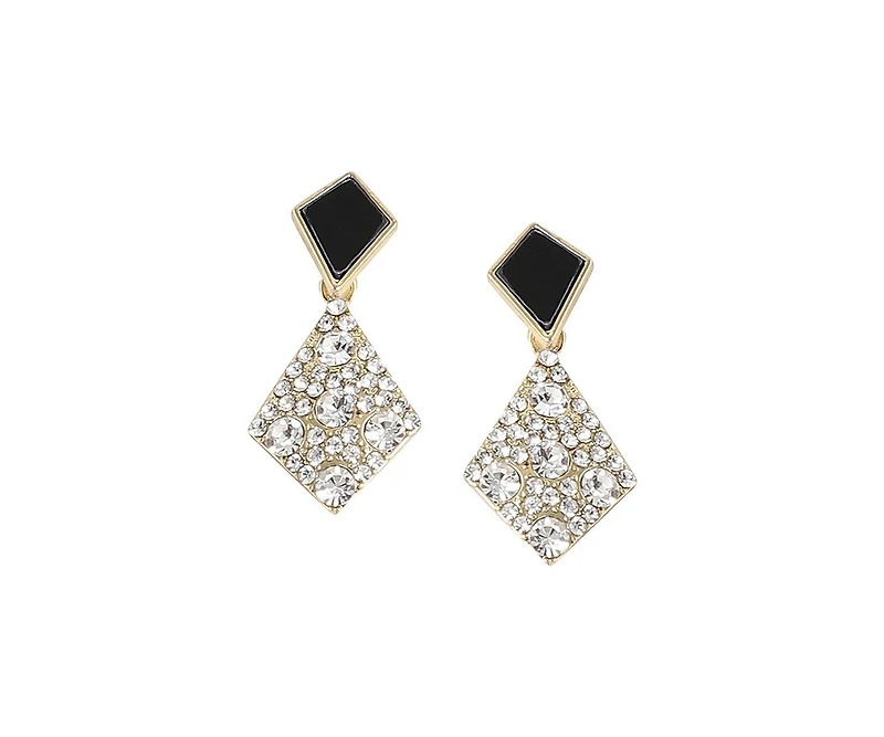 Sohi Women's Purple Geometric Drop Earrings