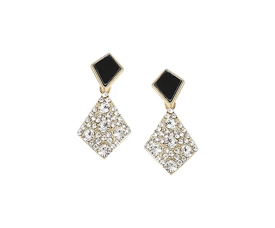 Sohi Women's Purple Geometric Drop Earrings