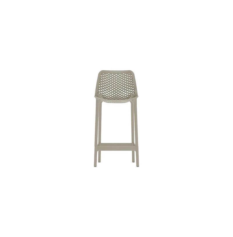 Meridian Furniture Mykonos Taupe Outdoor Patio Stool, Set of 4