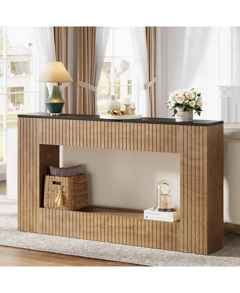 Tribesigns Modern Console Table, 55-Inch Wood Entryway Table with Storage, Narrow Long Sofa Table Behind Couch Table for Living Room, Foyer, Hallway