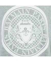 Pre-Owned Balmain Men's Grey Printed Cotton Crewneck Sweatshirt