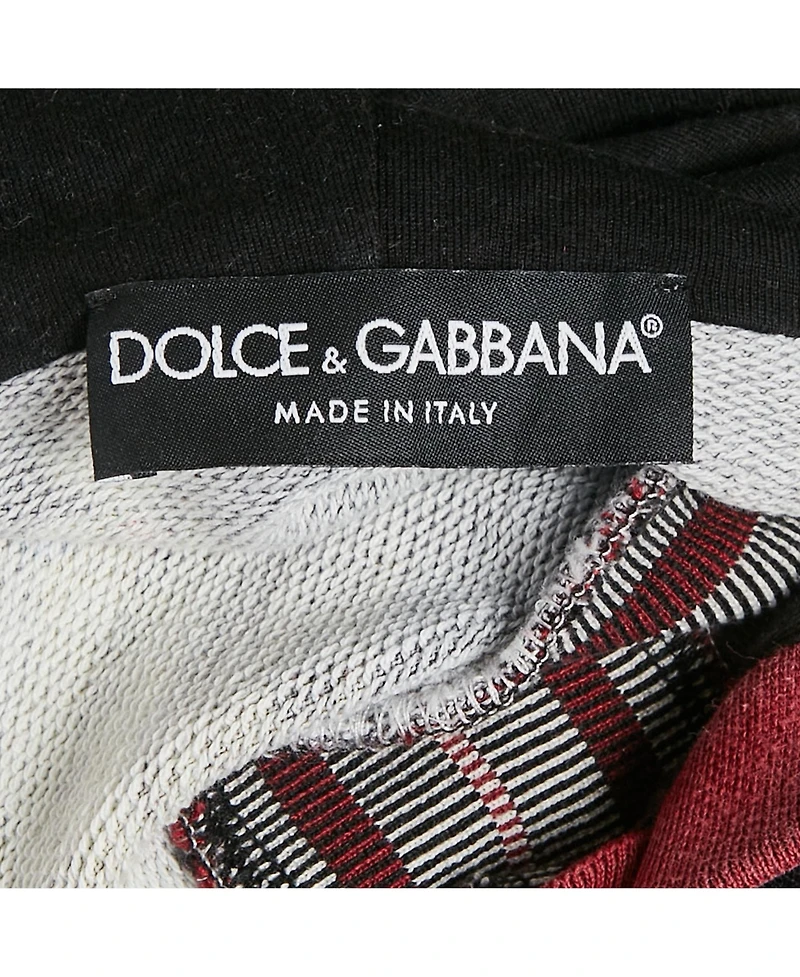 Pre-Owned Dolce & Gabbana Men's Black Crown Print Cotton Hoodie