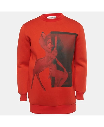 Pre-Owned Givenchy Men's Bambi Print Neoprene Crewneck Sweatshirt