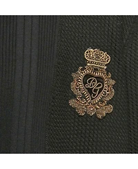 Pre-Owned Dolce & Gabbana Men's Black Knit Applique Detail Oversized T-Shirt