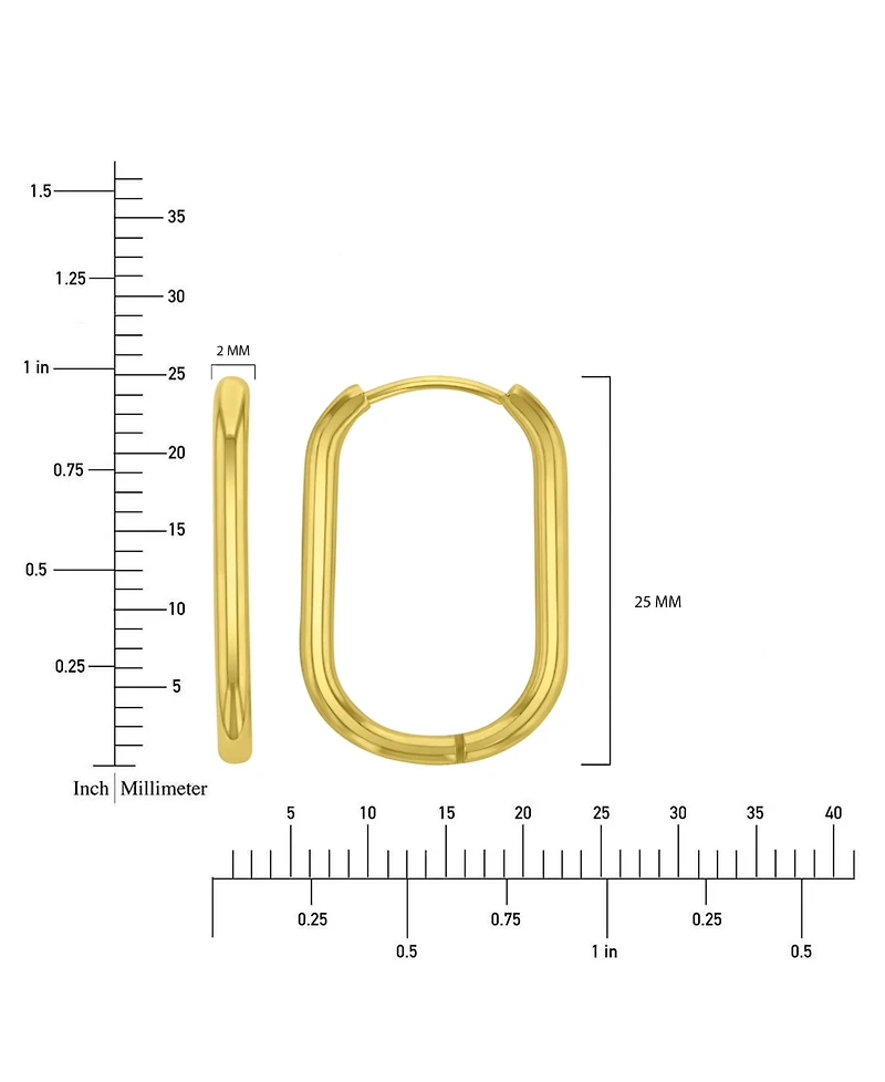 Roxy Waterproof Yellow 25mm Oval Hoop Earrings