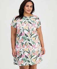 Jones New York Plus Size Printed Side-Button Dress
