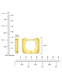 Roxy Waterproof Yellow 14mm Hollow Rounded Circle Square Huggie Earrings