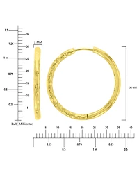 Roxy Waterproof Yellow 30mm Half Textured Hoop Earrings