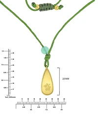 Roxy Waterproof Yellow Hibiscus Green Aventurine Adjustable Necklace