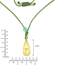Roxy Waterproof Yellow Palm Tree Green Aventurine Adjustable Necklace