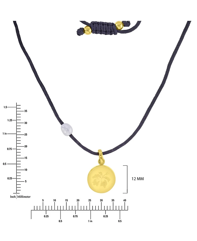 Roxy Waterproof Yellow Hibiscus Pearl Adjustable Necklace