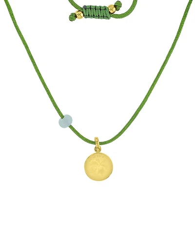 Roxy Waterproof Yellow Hibiscus Green Aventurine Adjustable Necklace