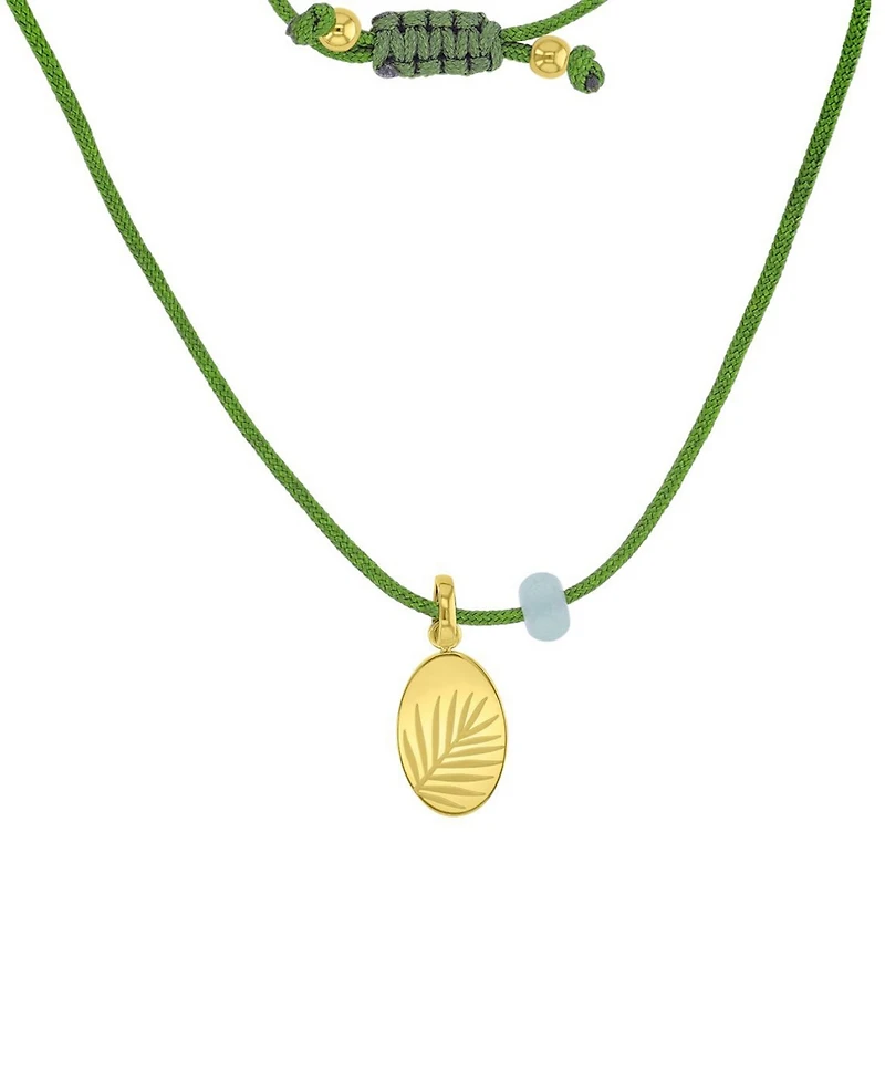 Roxy Waterproof Yellow Leaves Green Aventurine Adjustable Necklace