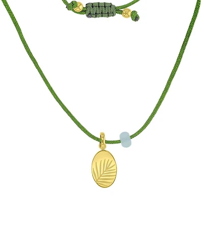 Roxy Waterproof Yellow Leaves Green Aventurine Adjustable Necklace