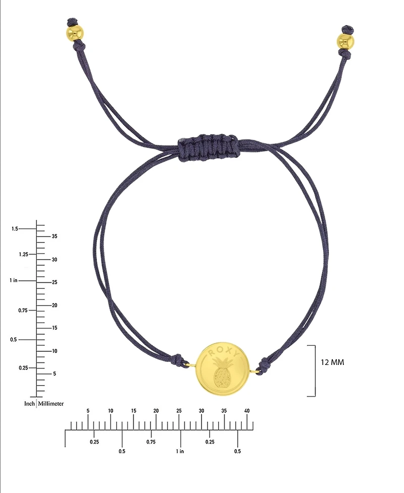 Roxy Waterproof Yellow Pineapple Rd Charm Adjustable Bracelet