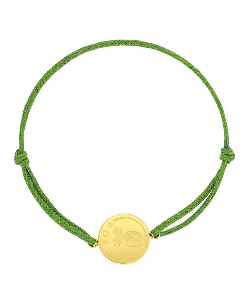 Roxy Waterproof Yellow Heart Pineapple Rd Charm Adjustable Bracelet