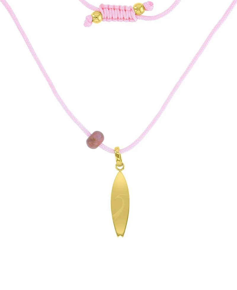 Roxy Waterproof Yellow Surfboard Labradorite Adjustable Necklace